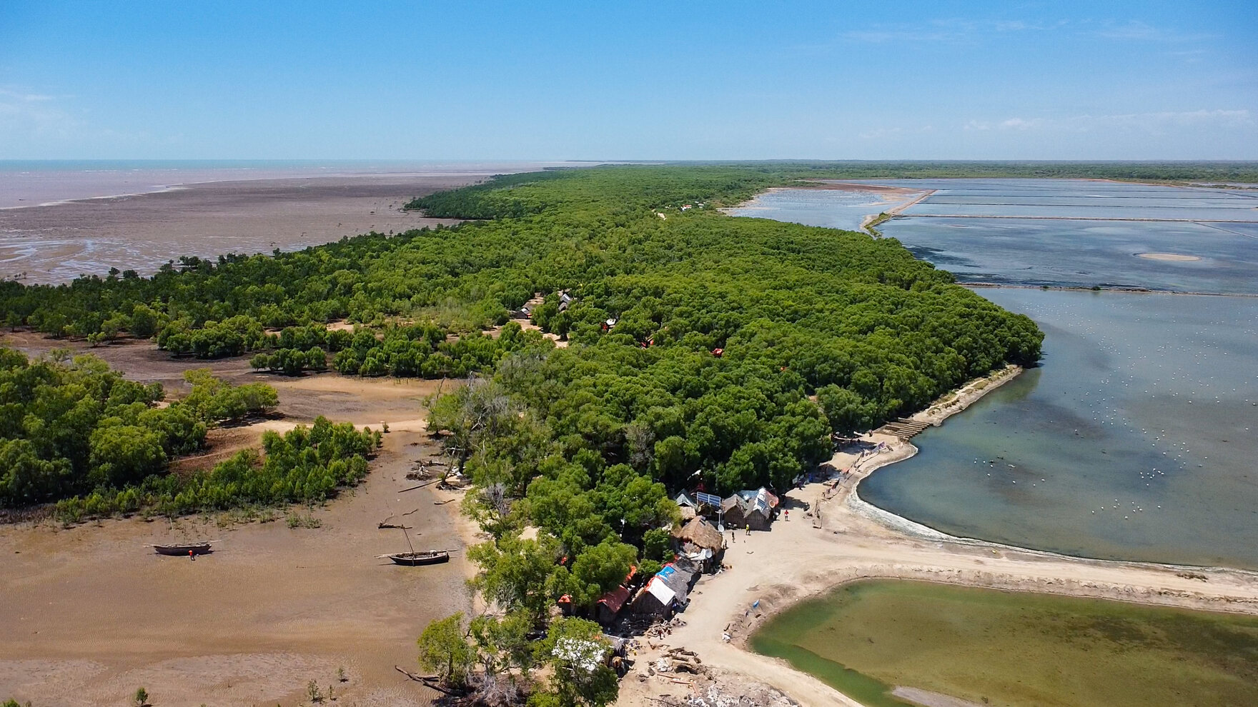 Aerial view of the World Mobile Smart Village, shot on location in Tanzania